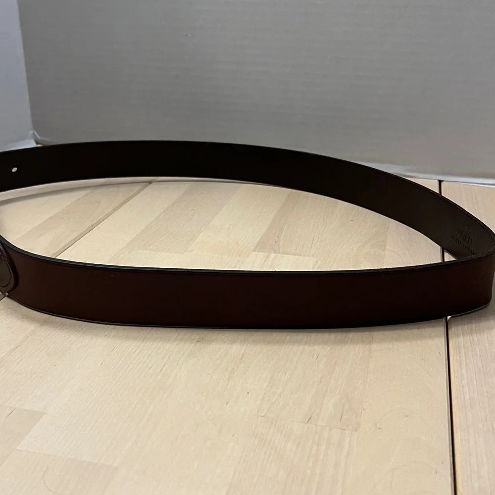 Polo Ralph Lauren Dark Brown Leather Belt w/ Brass Hardware Men’s Size 40 - EUC